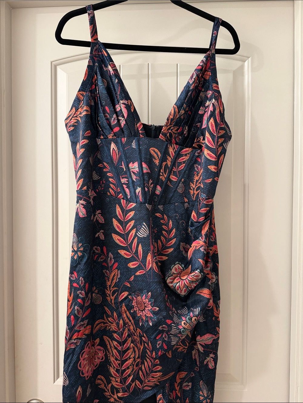 Averie - Halley Draped Midi Dress in Cobalt Blue